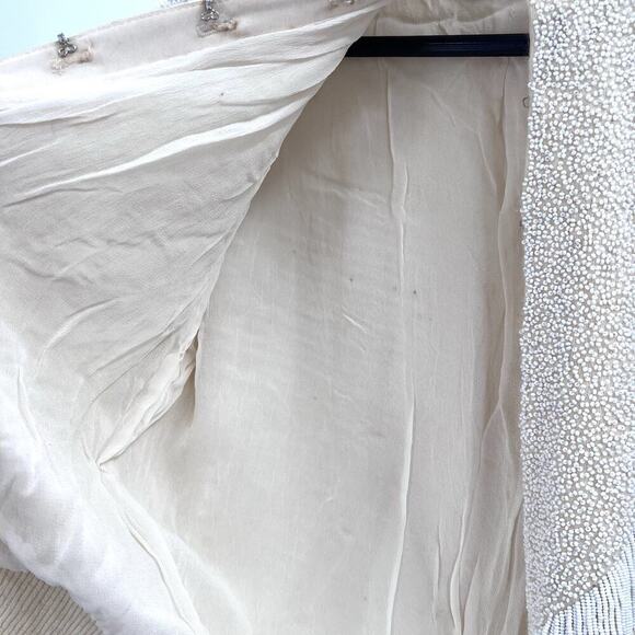 Vintage Gene Shelly's Cream Beaded Fringe Cardigan Sweater Womens Medium - Picture 16 of 16